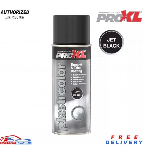 PROXL Pro Plasticolor Bumper Trim Paint Aerosol 400ML - Jet Black PC5JB